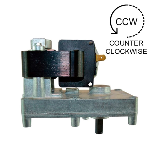 Vijzelmotor / Motorreductor voor pelletkachel: 1,3 rpm - schacht 9,5 mm - 230 v - CCW