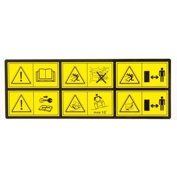 Stiga StickersoverzichtOE - 1143623651 - Sticker 6 PICTOGRAPHS SAFETY DECAL