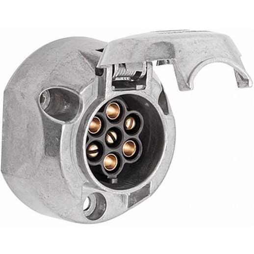John Deere 7-polige stekkerdoos opbouw 12V metaal Hella - 8JB001941001 - Stekkerdoos 7-polig