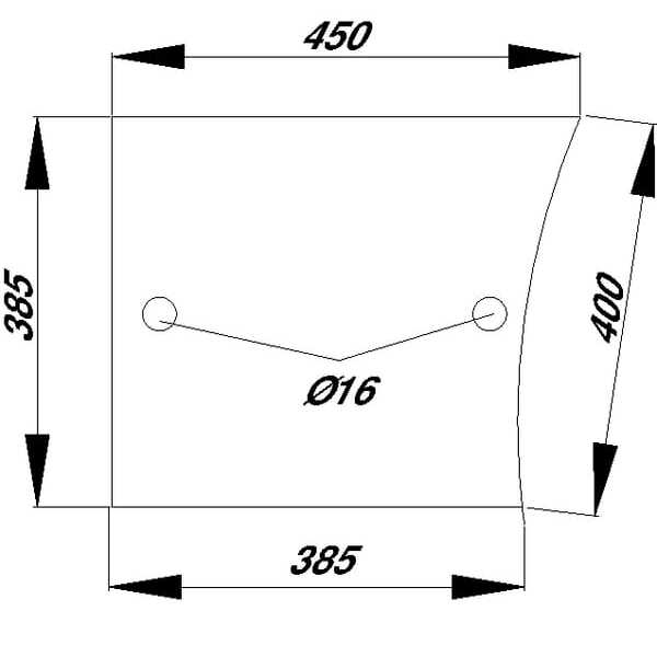 John Deere Deurruiten - D8055 - Deurraam onder