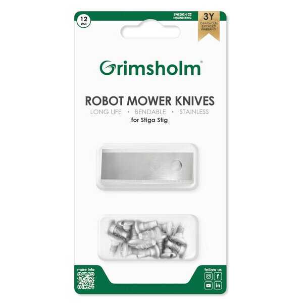 Stiga RobotmaaiermessenoverzichtUniverseel - FGP121 - Robotmes voor Stiga Stig 12 stuks