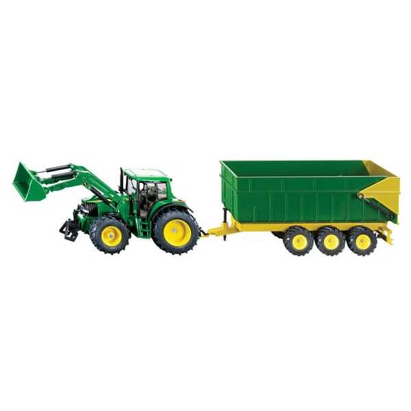 John Deere S01843 met frontlader en aanhanger - S01843 - JD met frontlader en aanhanger
