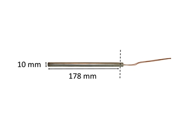 Gloeibougie voor pelletkachels: 10 mm x 178 mm 320 Watt