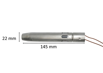 Gloeibougie keramisch rond met holster voor pelletkachels: 22 mm x 145 mm 330 Watt